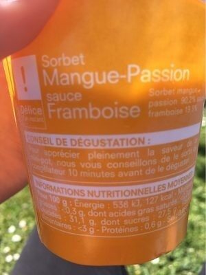 Mangue-passion sauce framboise - Produit