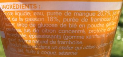 Mangue-passion sauce framboise - Ingrédients