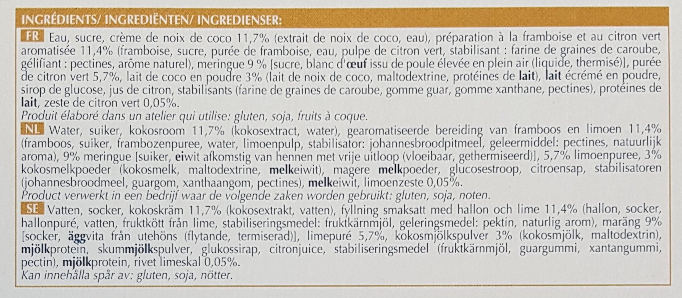 Buche glacee facon pavlova - Ingredients - fr