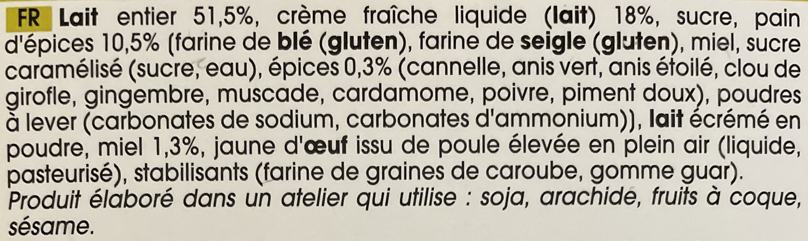 Glace pain d'epices - Ingredients - fr