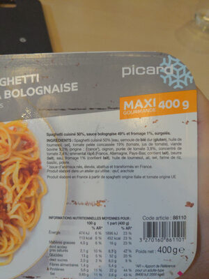 Spaghetti à la Bolognaise - Ingrediënten - fr