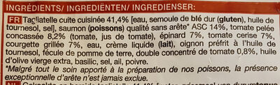 Tagliatelles au saumon sauce tomatée, légumes - Ingrediënten - fr