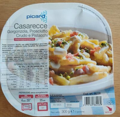 Casarecce Gorgonzola Prosciutto crudo e pistacchi - Prodotto - fr