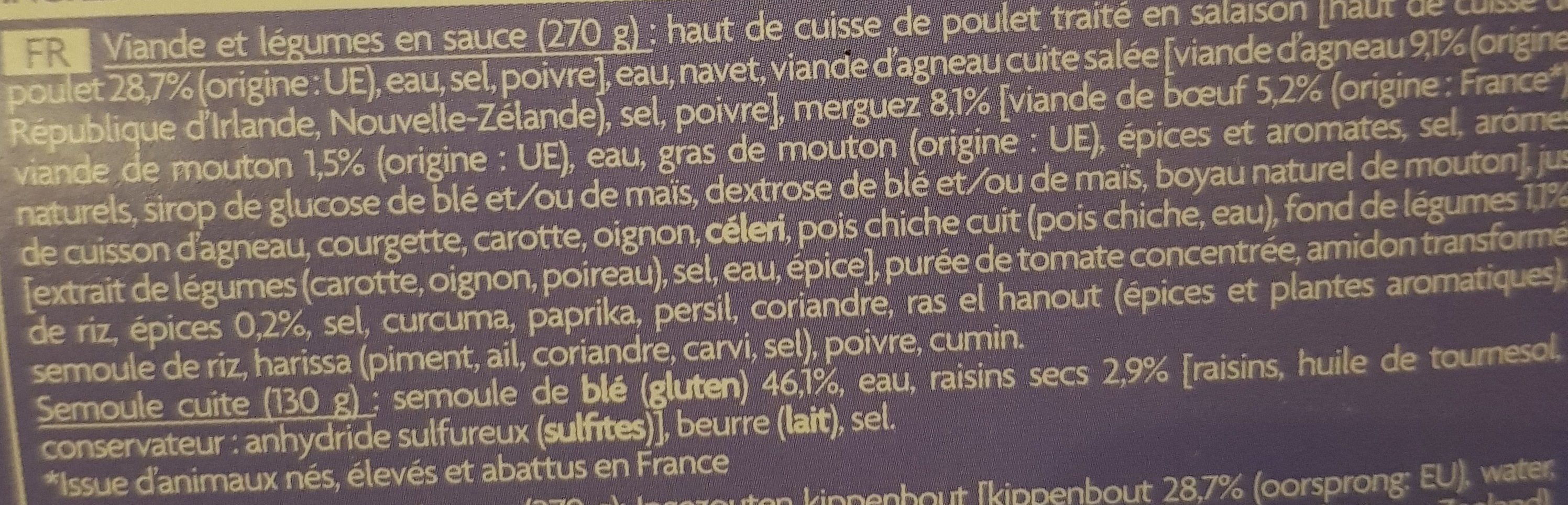 Couscous Royal - المكونات - fr