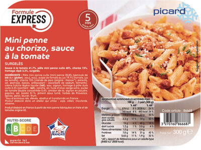 Mini Penne au Chorizo Sauce à la Tomate - Product - fr
