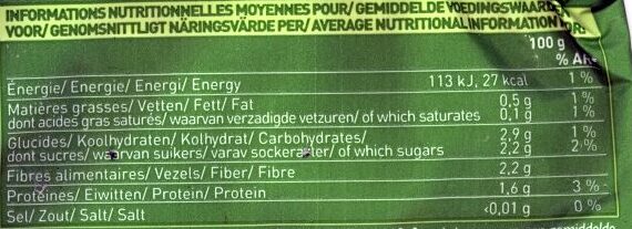 Poireaux émincés Bio - Nutrition facts - fr