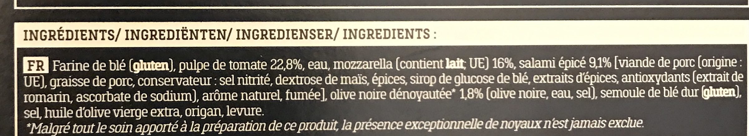 Pizza Diavola - Ingrédients