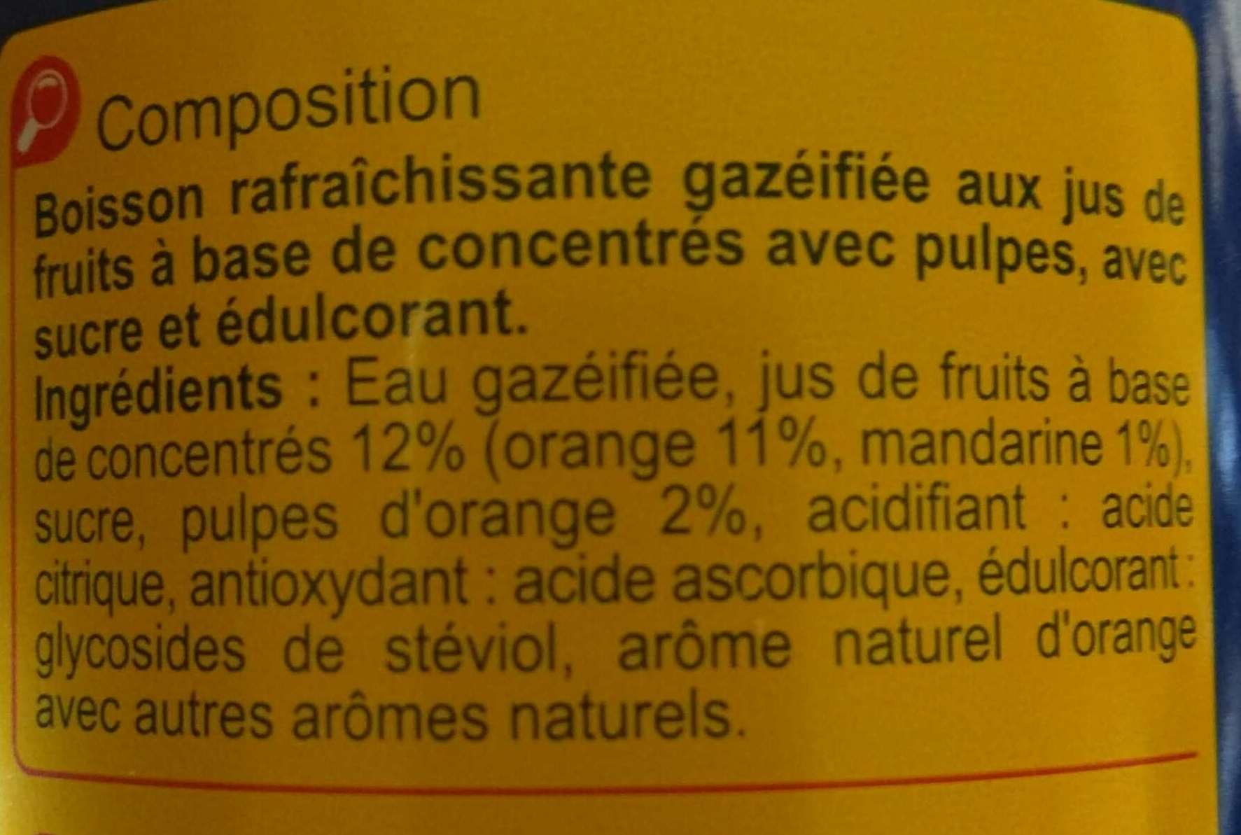 PULP' Saveur Orange - Ingredients - fr