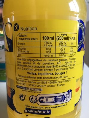 PULP' Saveur Orange - Informació nutricional - fr