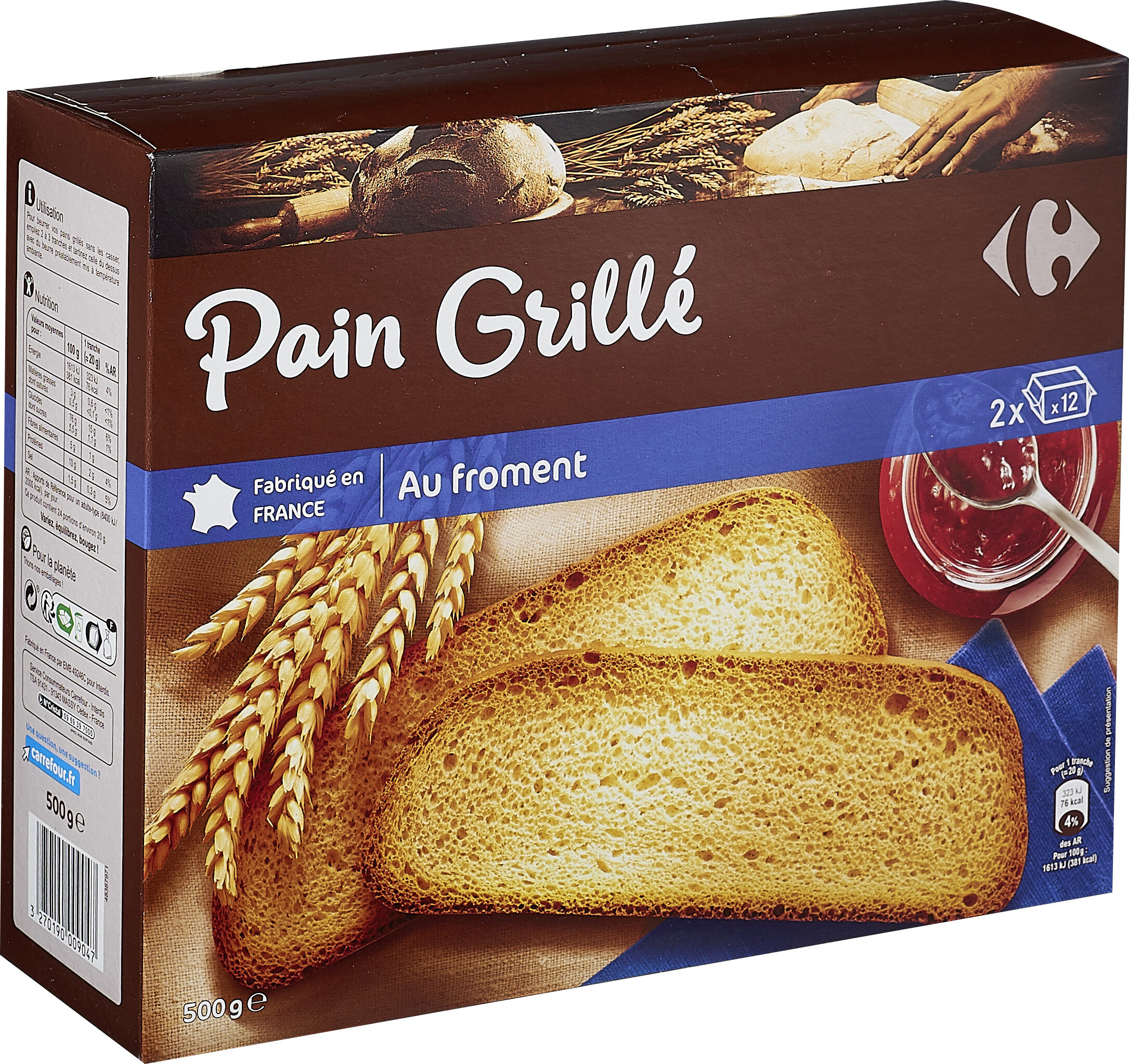 Pain grillé Au froment - Product - fr