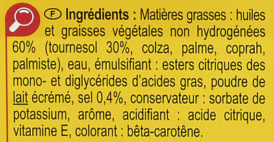 3/4 Margarine TOURNESOL Tartine et cuisson - Ingredients - fr