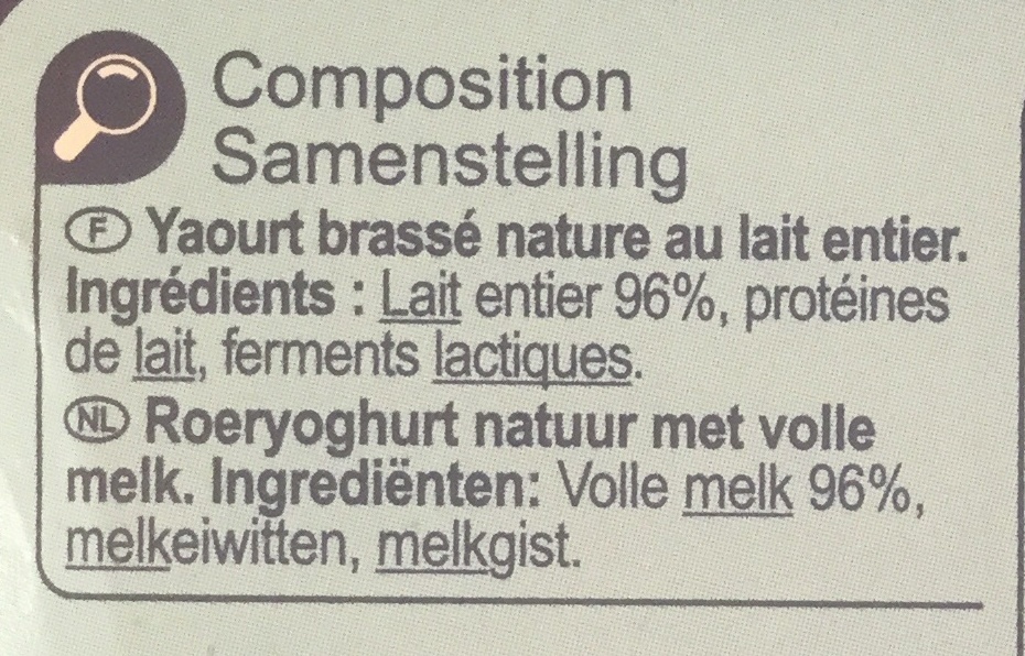 Brassé Nature - Ingredients - fr
