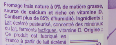 Fromage Blanc Nature 0% - Ingredients - fr