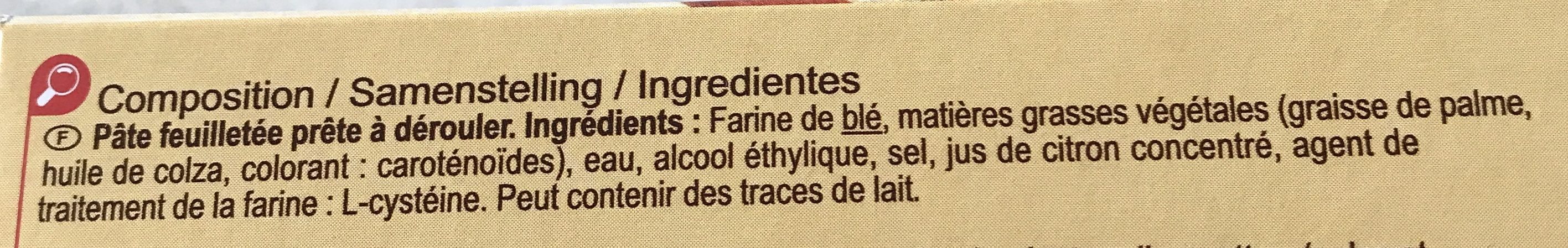 Pâte feuilletée - Ingredientes - fr