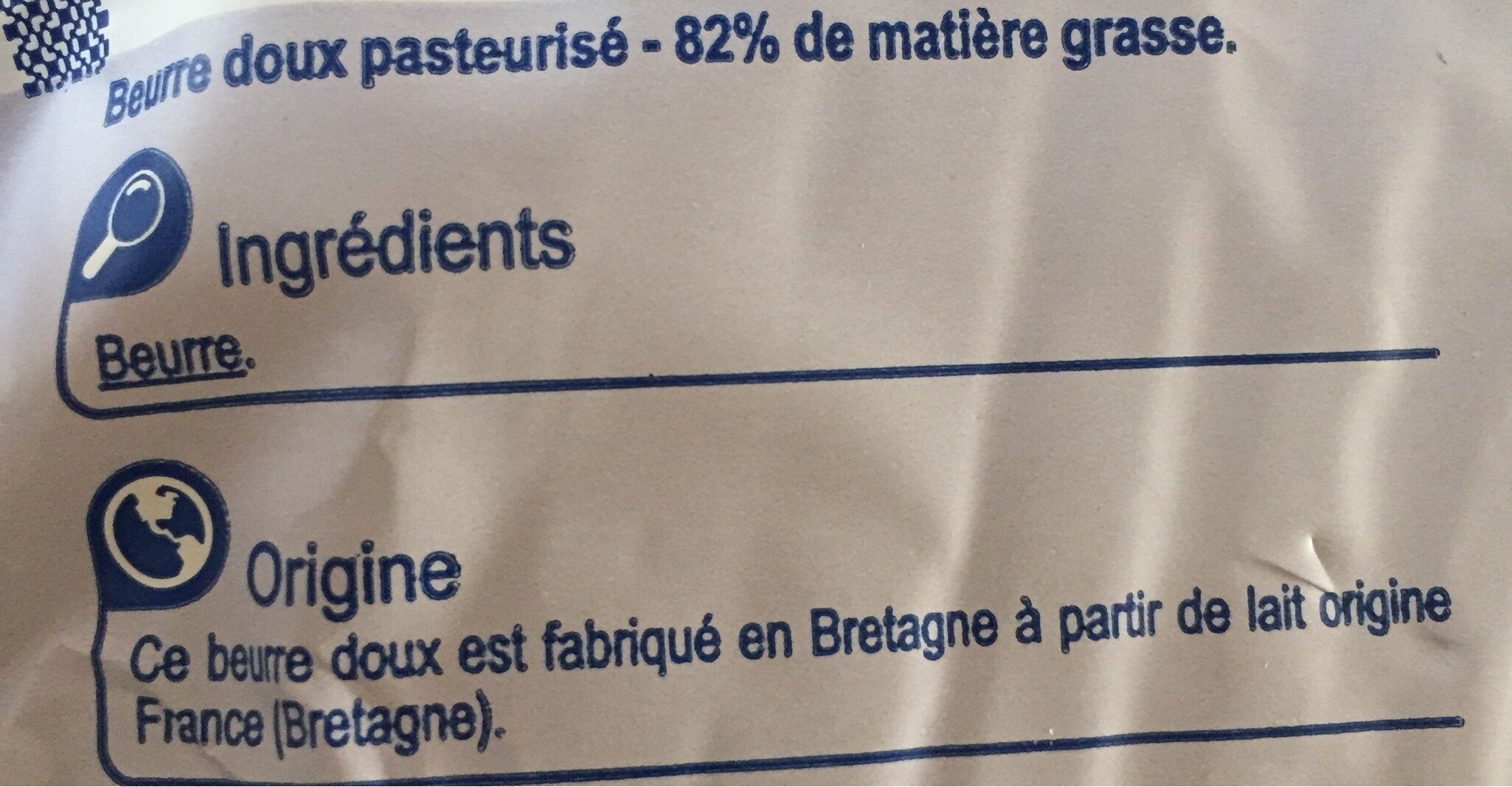 BEURRE MOULÉ DE Bretagne Doux - Ingrediënten - fr