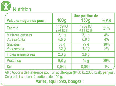 Spaghetti - Nutrition facts - fr