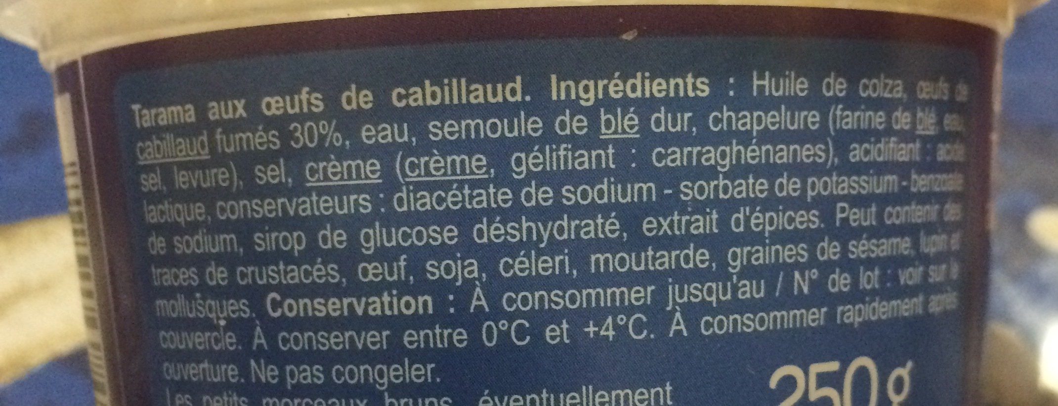 Tarama aux œufs de cabillaud - Ingrediënten - fr