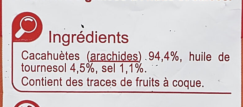 Cacahuètes Grillées Salées - Ingredienti - fr