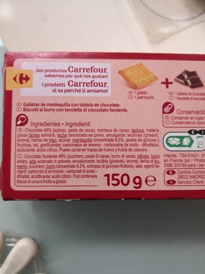 LE PETIT BEURRE TABLETTE Chocolat noir - Información nutricional