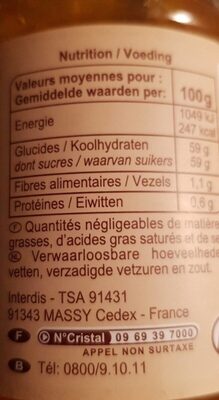 Confiture d'abricots au sucre de canne - Valori nutrizionali - fr