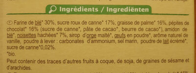 COOKIES Chocolat Noisettes - Ingredients - fr