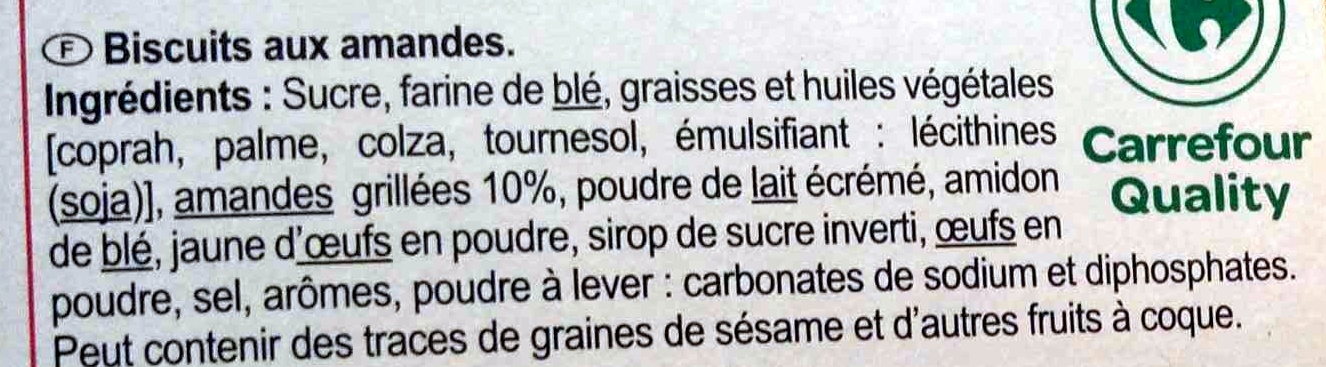 Tuiles aux amandes - Ingredienti - fr