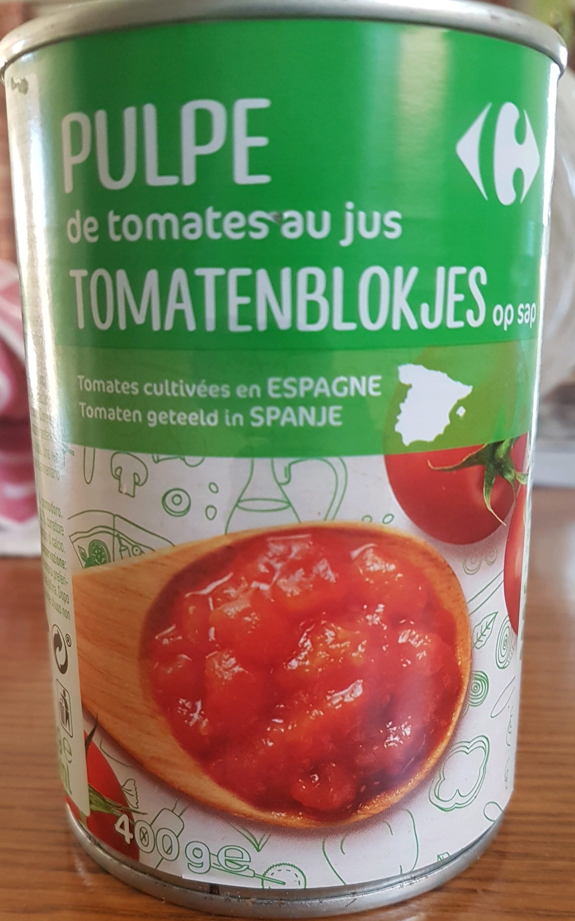 Pulpe de tomates pelées en dés au jus - Produit