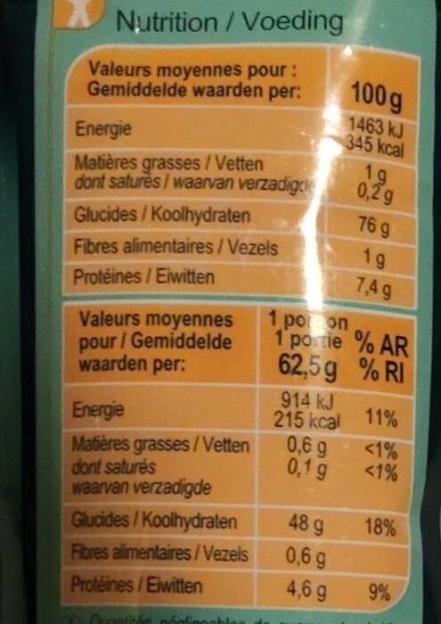 Riz Thaï - Valori nutrizionali - fr