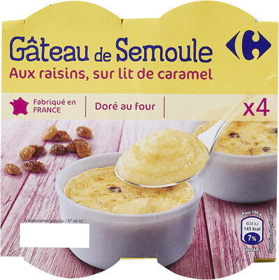 Gâteau de Semoule aux raisins sur lit de caramel - Producto - fr
