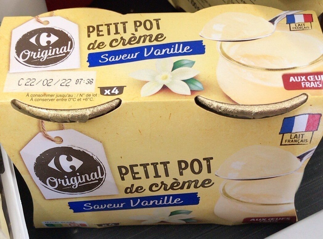 Petit pot de crème saveur vanille aux oeufs frais - Producto - fr