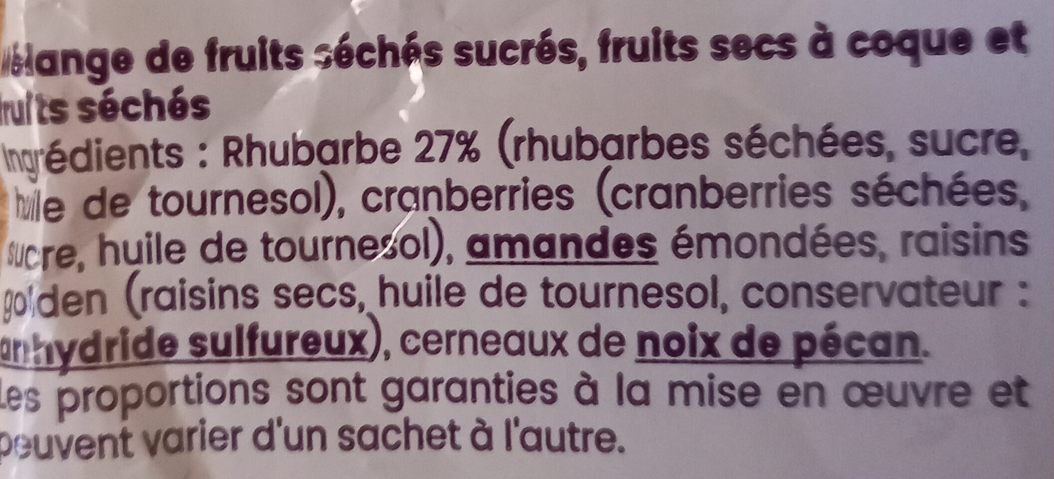 Mix rhubarbe - Ingredienser - fr