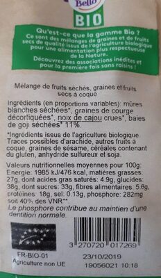 Méli Mélo GOJI BIO - Nutrition facts - fr
