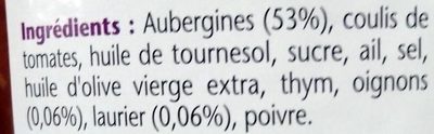 Riste d' Aubergine - Ingrédients