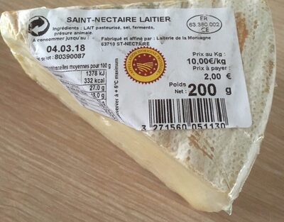 Saint nectaire laitier - Product - fr