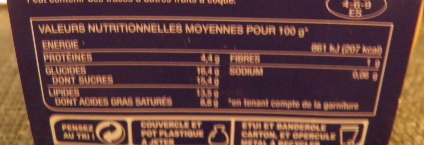 Le Yaourt craquant Senoble - Nutrition facts - fr