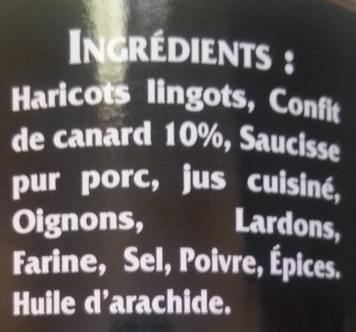 Cassoulet au Confit de Canard - Ingredients - fr