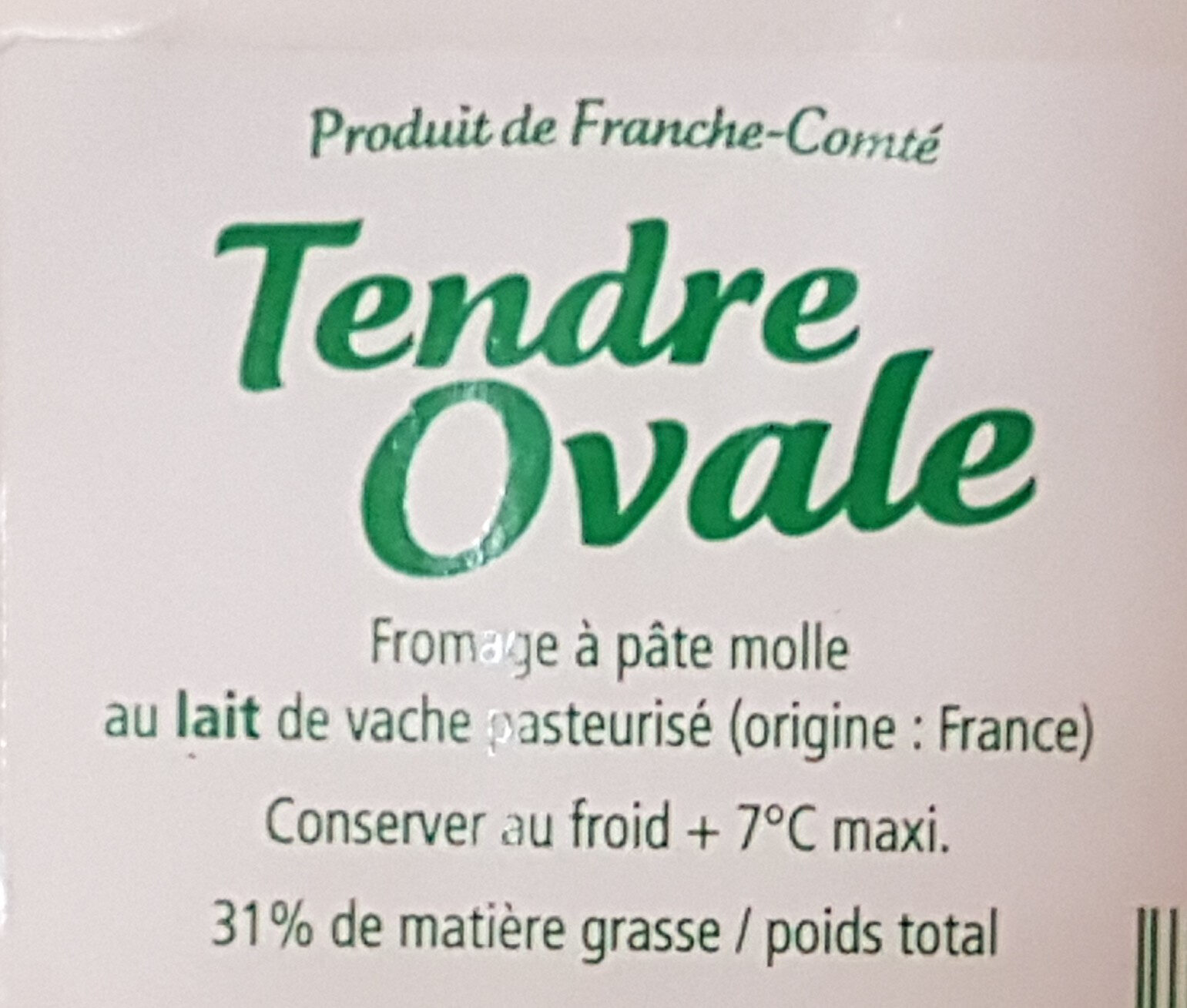 Tendre Ovale - المكونات - fr