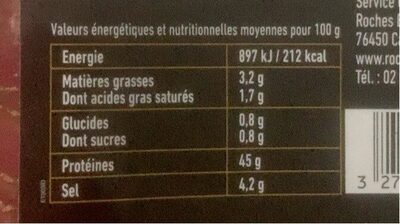 Noix de boeuf sechée et tranchée - Nutrition facts - fr
