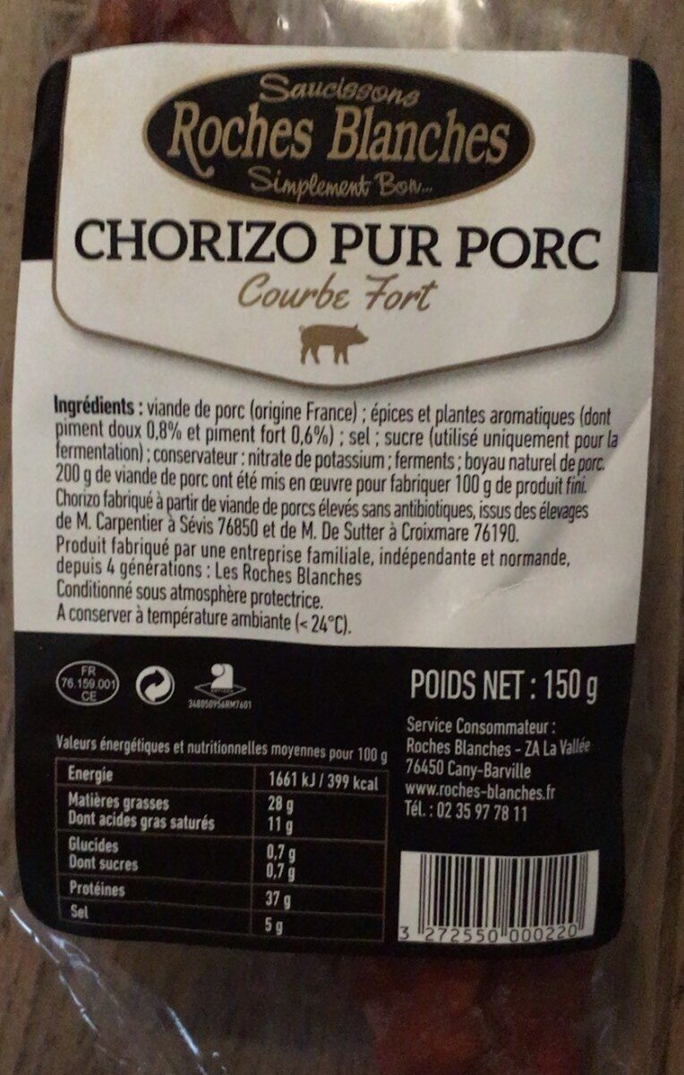 Chorizo pur porc - Product - fr