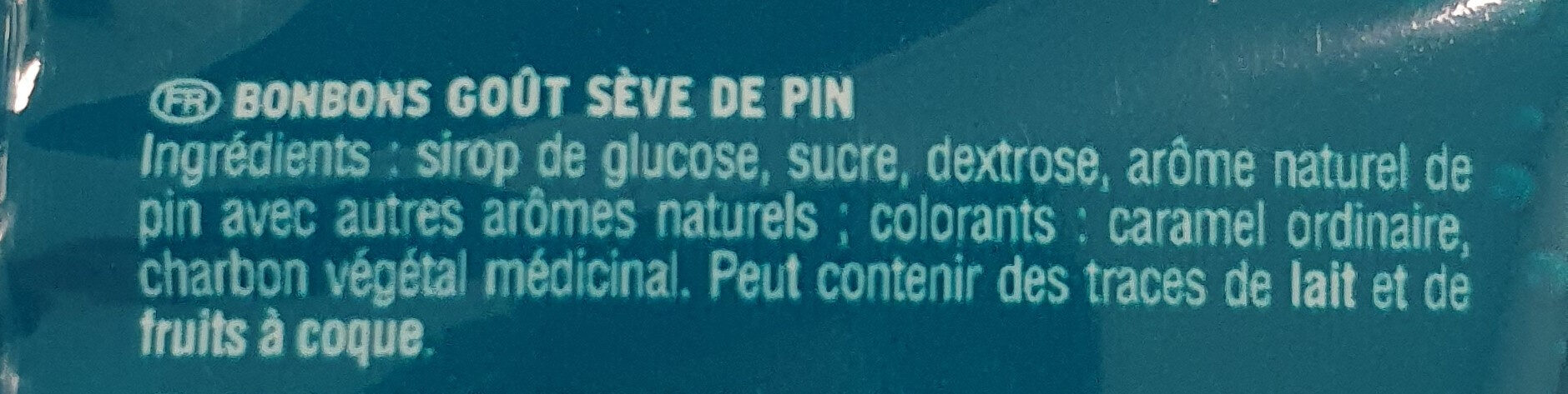 Croibleu Sève de Pin - Ingredientes - fr