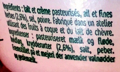 L'original Tartare Ail & Fines Herbes - le petit pot - Ingredienser - fr