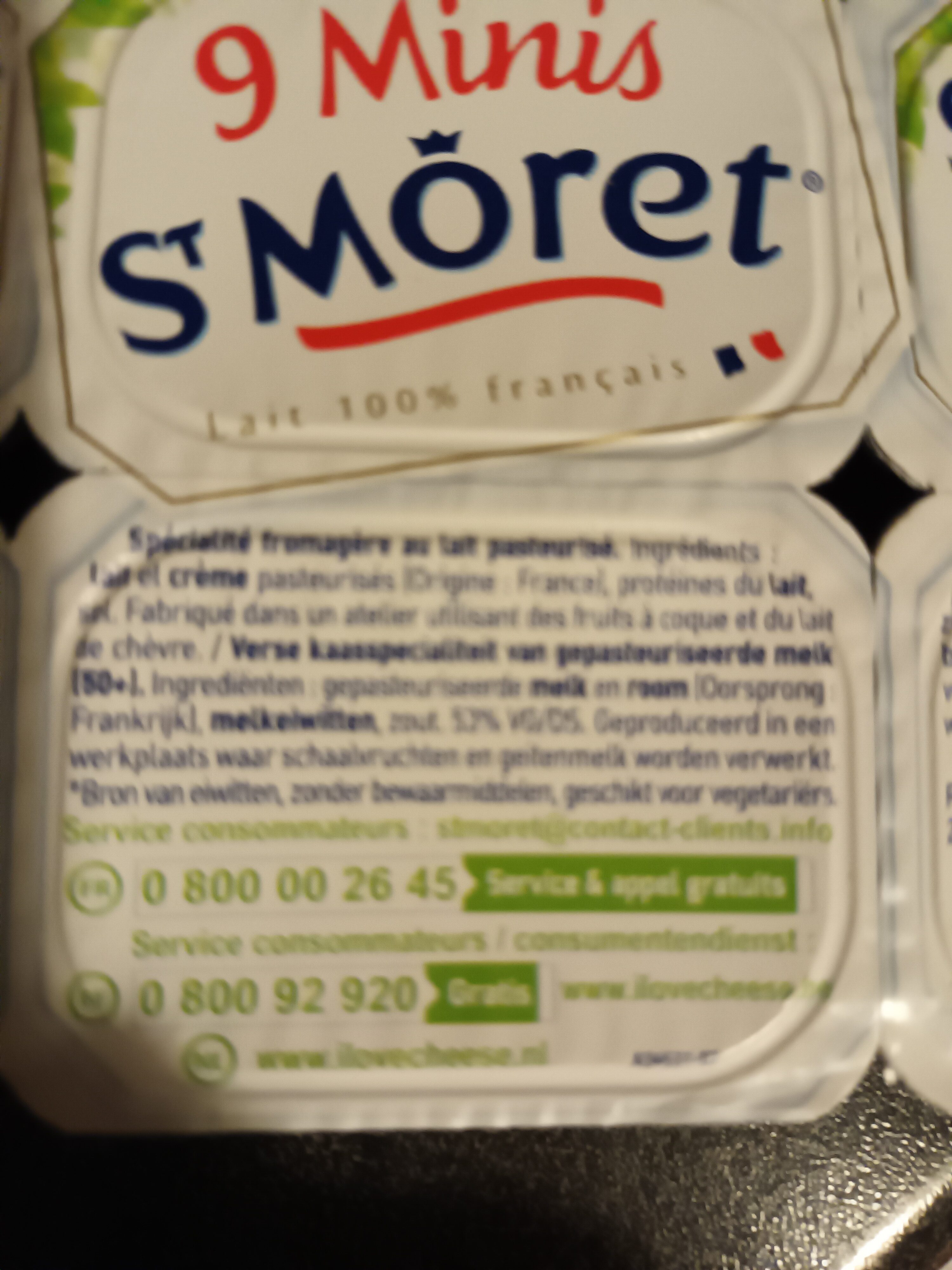 9 Minis St Moret (17,8% MG) - Ingrédients