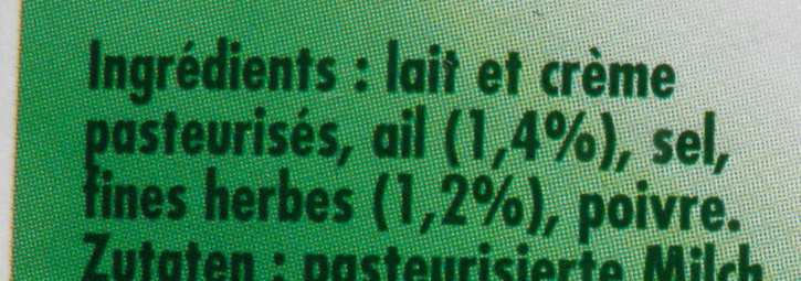 L'Original Tartare, Ail & Fines Herbes (8 portions) - (32,2 % MG) - Ingredients - fr