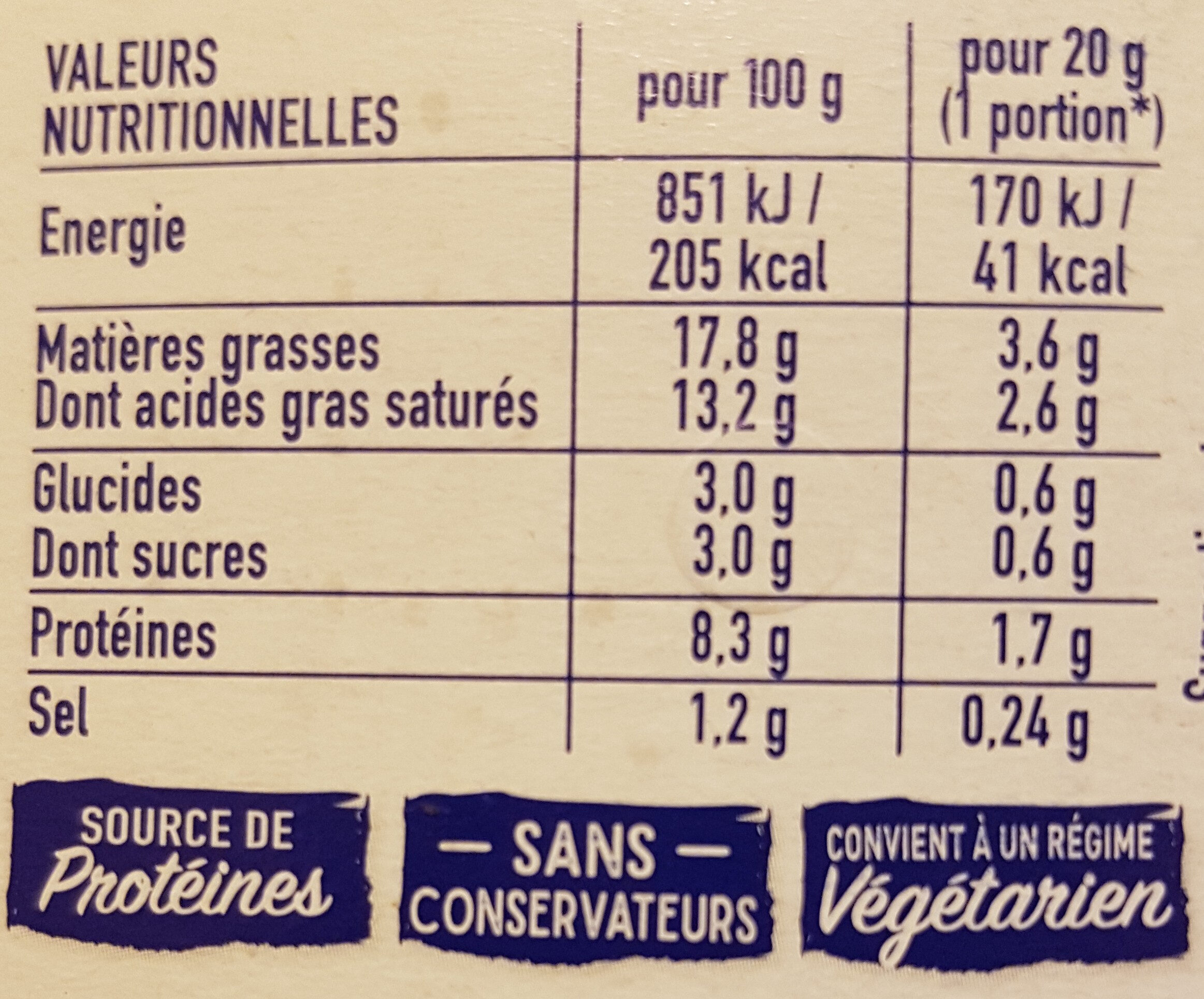 Le Goût Primeur format familial - Nutrition facts - fr