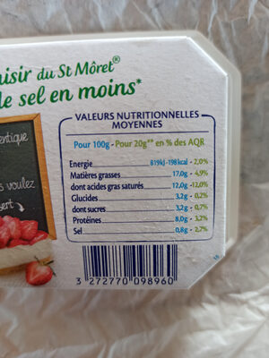 Spécialité fromagère au lait pasteurisé - Nature - Nutrition facts - fr
