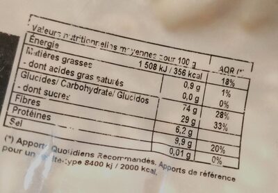 Kamut Soufflé - Tableau nutritionnel