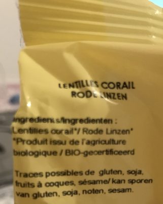 Lentille corail - Ingrediënten - fr