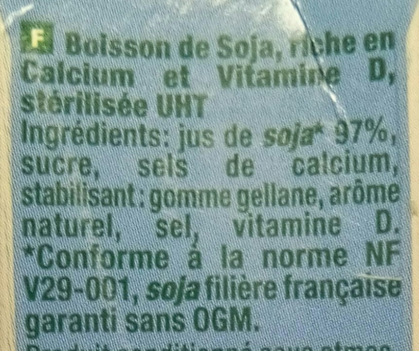 Boisson de soja Calcium  Vitamine D - Ingredienti - fr