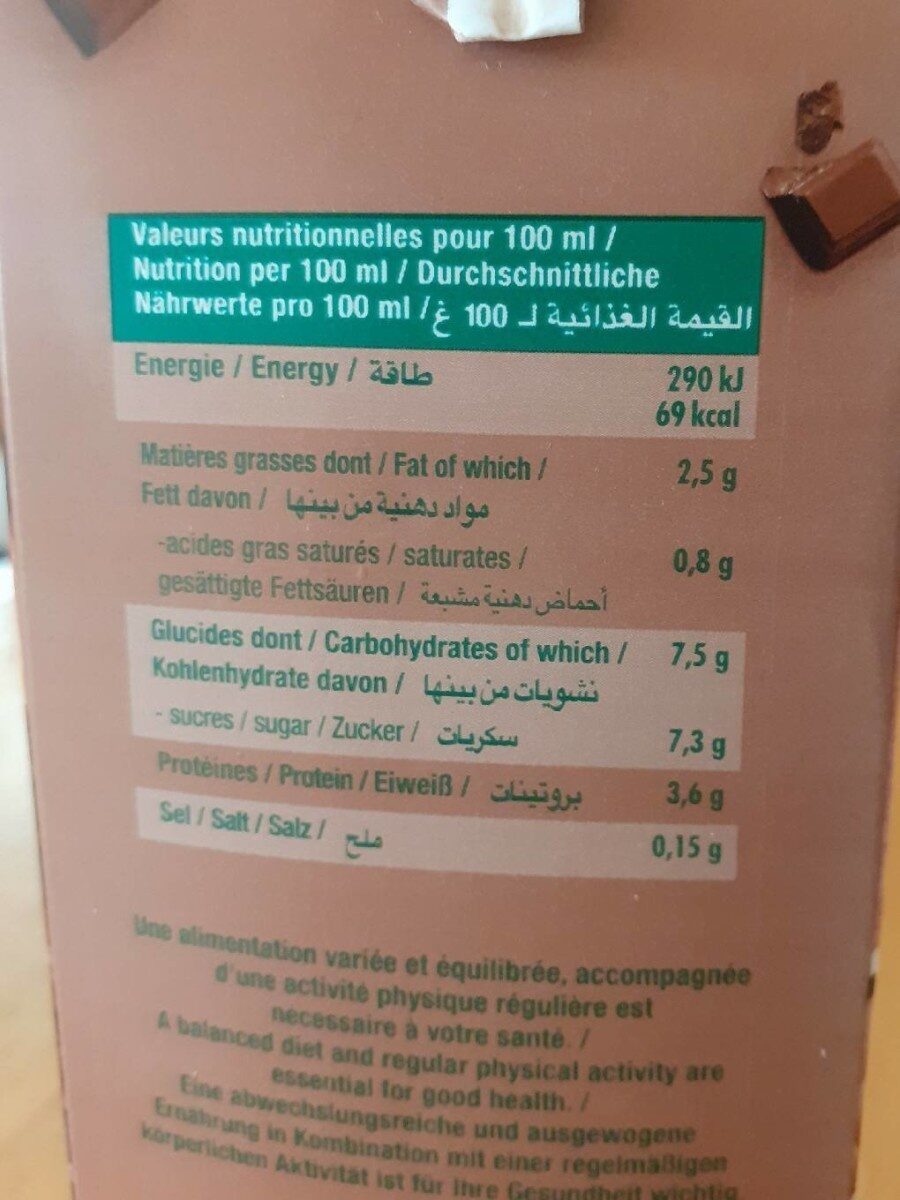 Soja chocolat - Nutrition facts - fr