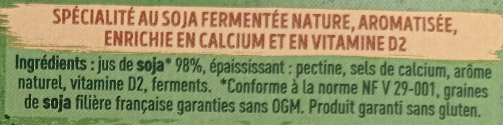 Sojasun nature - Ingredients - fr